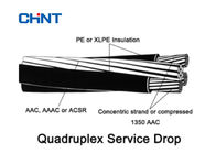 Duplex Aerial Bundled Cable , 4 Core 95mm Aluminum Aerial Cable PE Jacket